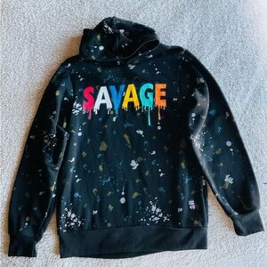 Phat Farm Salvage Men Black Colorful Hoodie Size M